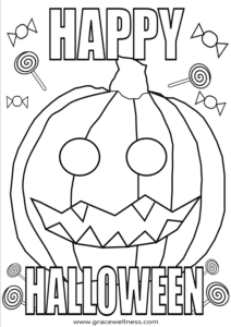 happy halloween pumpkin coloring page