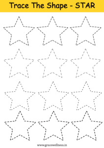 Star Tracing Worksheet For Preschool Printable Pdf Download