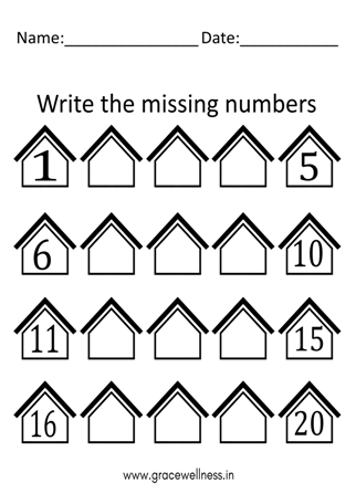 fill in the missing number worksheet