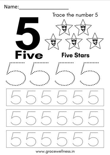 number 5 worksheet kindergarten