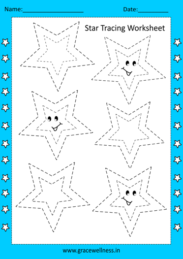 star tracing worksheet printable