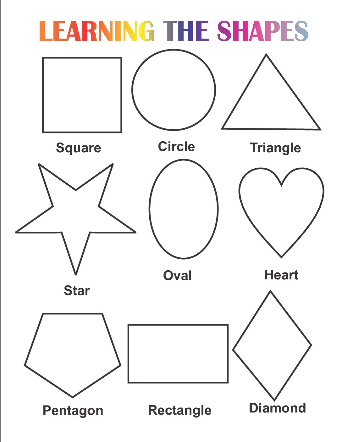 Learn Shapes Worksheets For Kindergarten Free