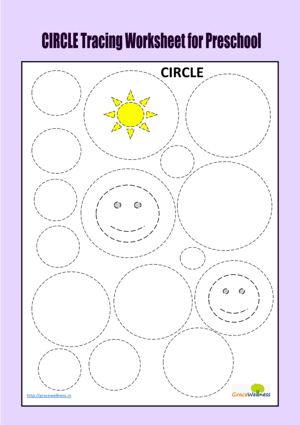 tracing circle worksheet nursery