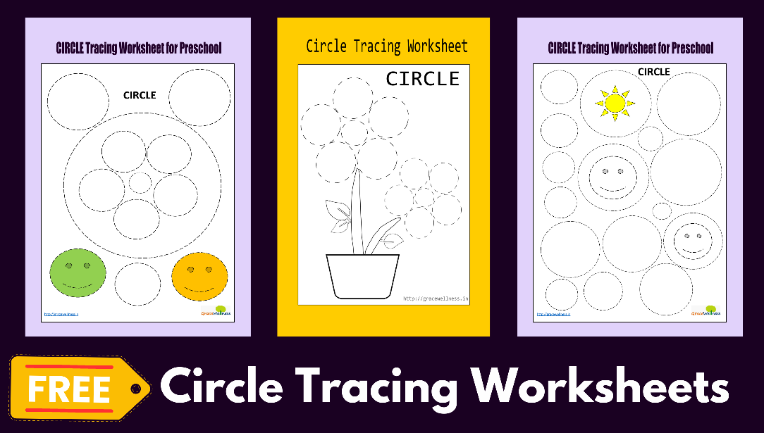 Circle tracing worksheets for preschool