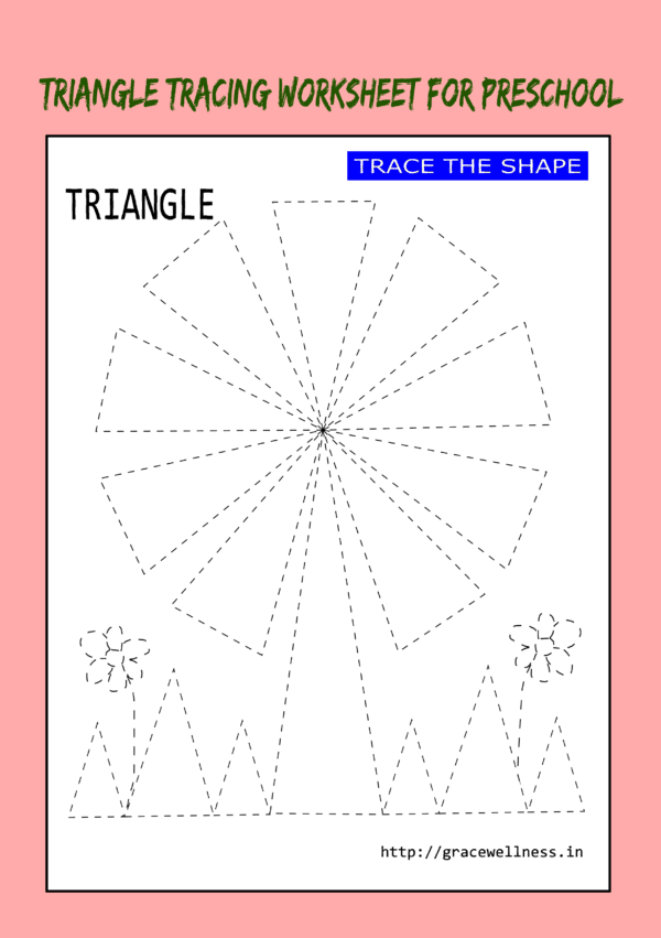 tracing shapes worksheet triangle