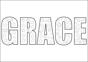 inspiring word grace coloring page