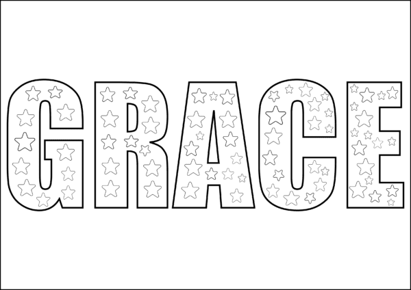 inspiring word grace coloring page