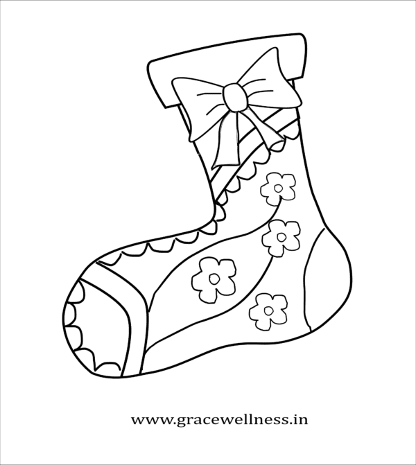 Christmas Sock Coloring Pages | Christmas Stockings Drawing Printable For Kids