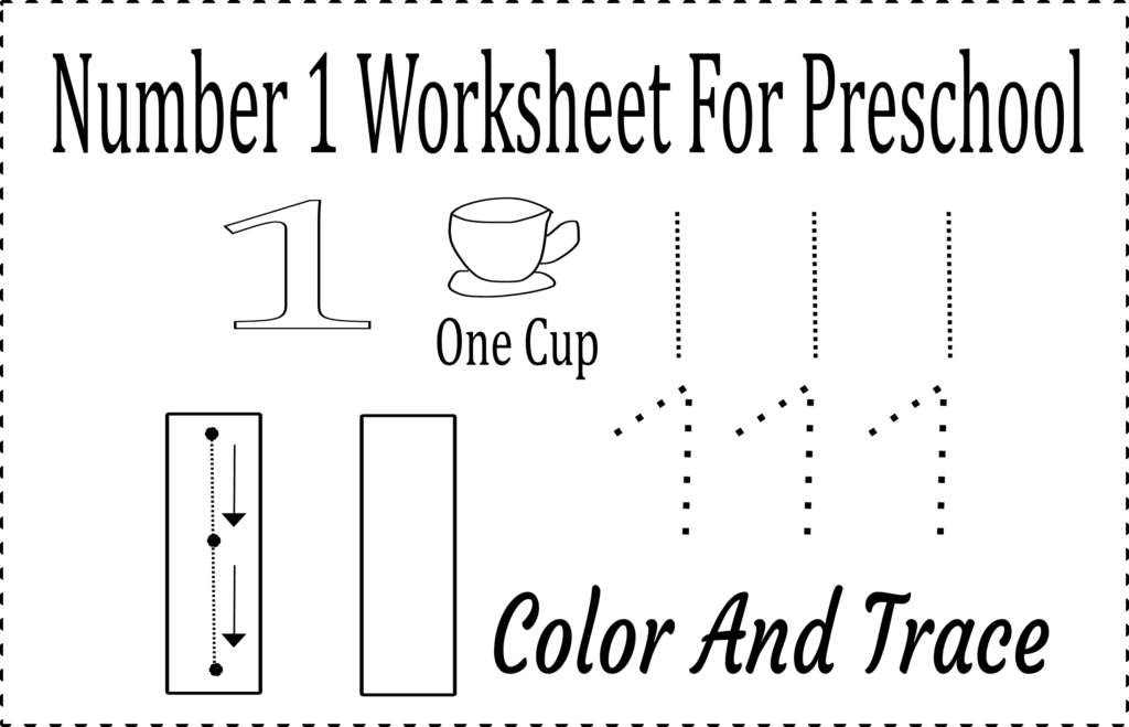 number 1 worksheet preschool