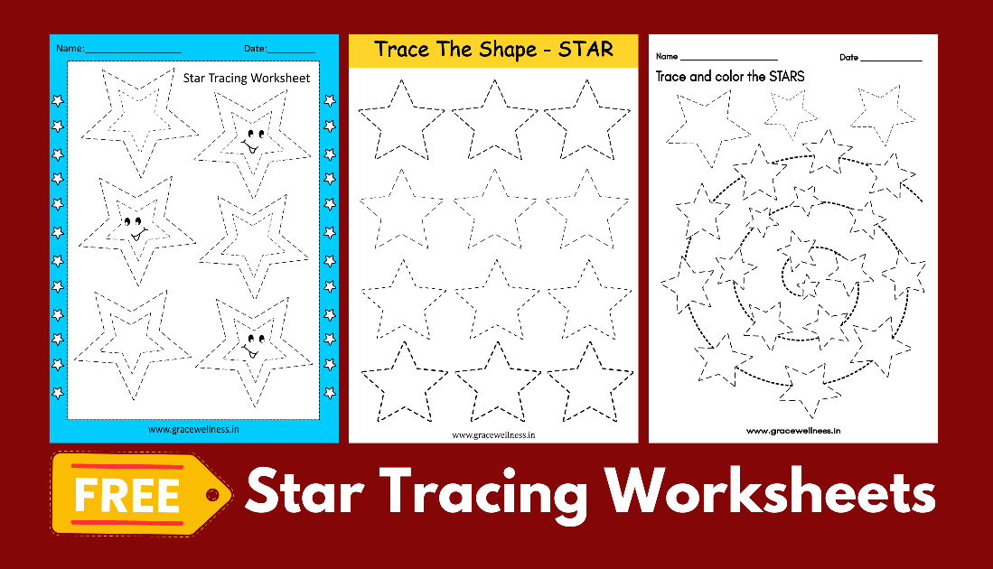 star tracing worksheets for kindergarten