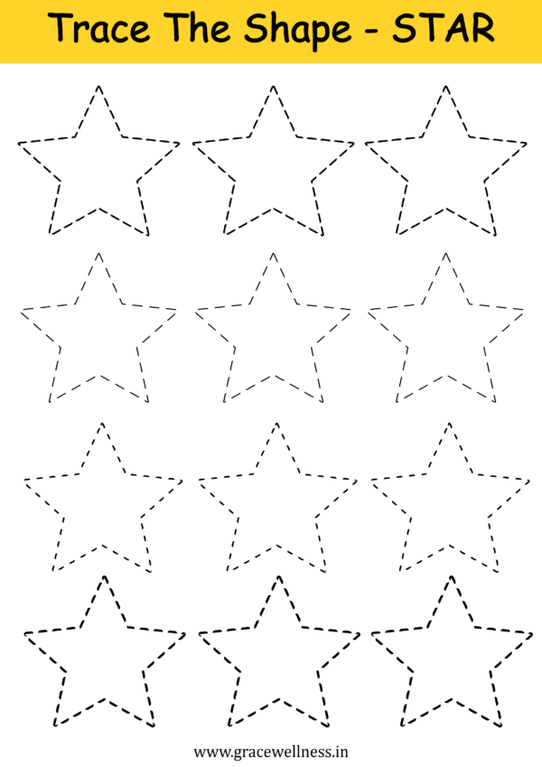star tracing worksheet