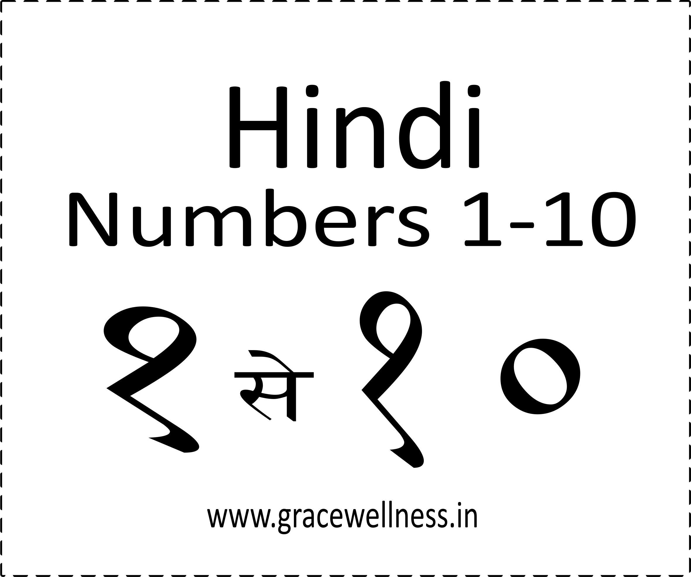 learn Hindi numbers 1-10