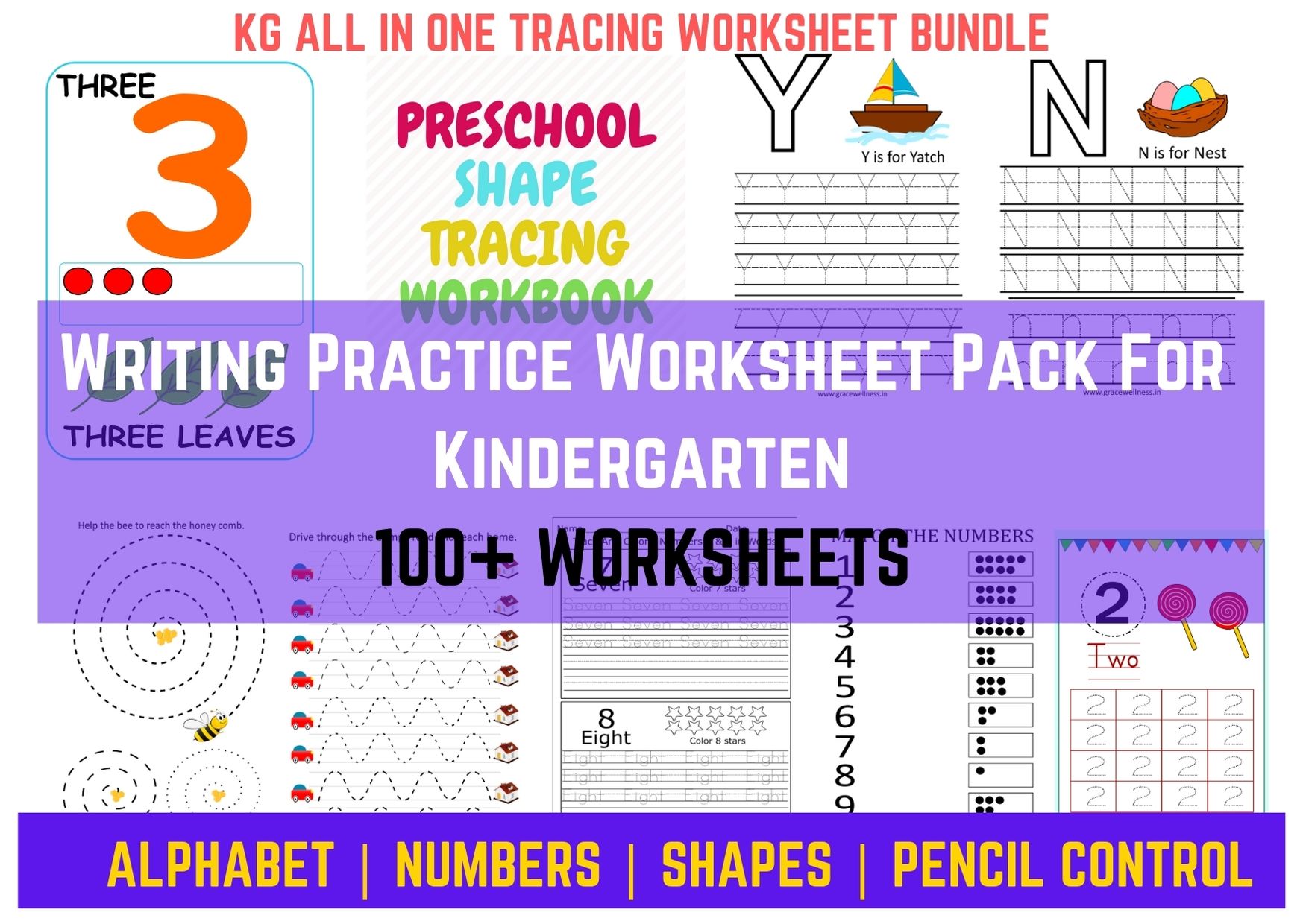 writing practice worksheet for nursery