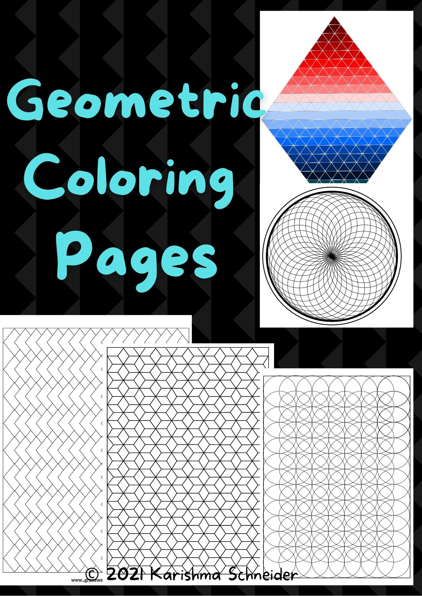 Full Page Geometric Coloring Pages For Adults | Printable Pdf