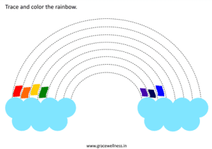 color the rainbow printable preschool worksheet