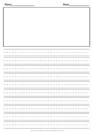 kindergarten lined paper picture box