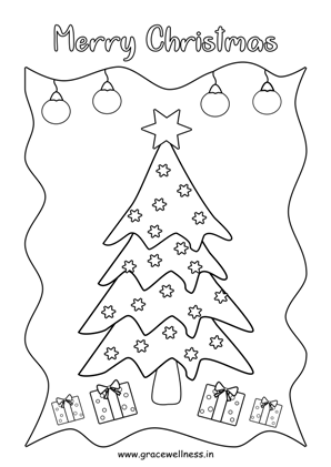 eay Christmas tree drawing