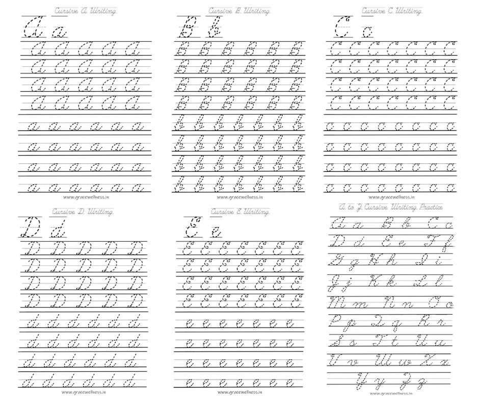 cursive writing alphabet worksheet free pdf