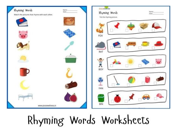 rhyming words worksheets preschool