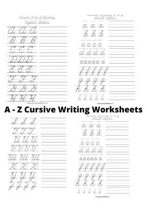 A-Z Cursive Writing Worksheets Pdf
