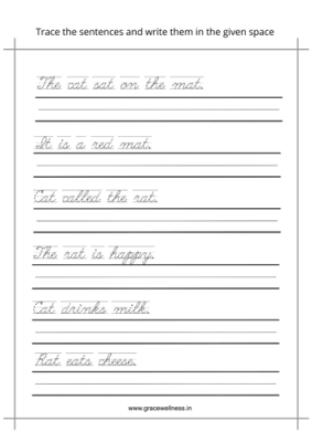 cursive sentence writing worksheets pdf
