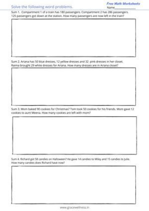addition and subtraction word problems worksheet
