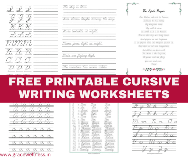 Cursive Writing Practice Sheet For Capital and Small Letters ...
