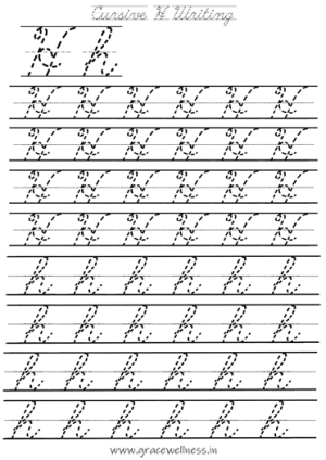 letter h cursive writing worksheet