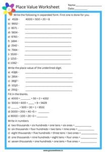 place value worksheet grade 3 answer