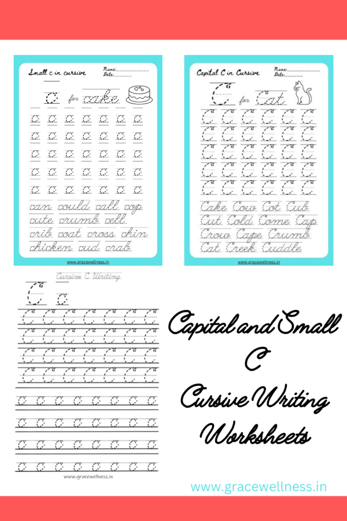 letter c cursive writing worksheet capita small