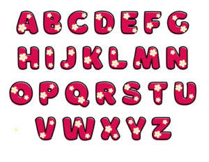 flower bubble letters alphabet