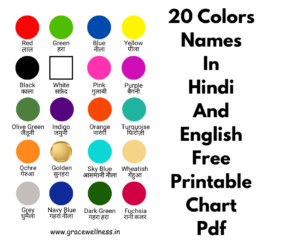 colors names in Hindi and English